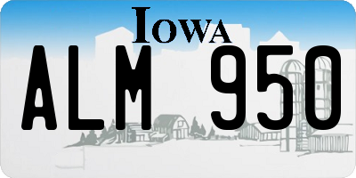 IA license plate ALM950