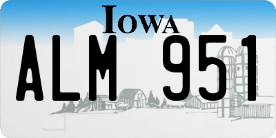 IA license plate ALM951