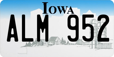 IA license plate ALM952
