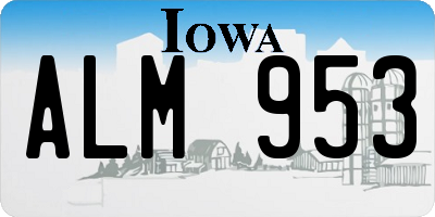 IA license plate ALM953