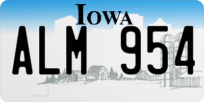 IA license plate ALM954