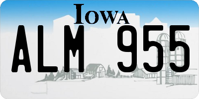 IA license plate ALM955