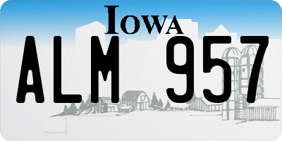 IA license plate ALM957