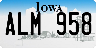 IA license plate ALM958