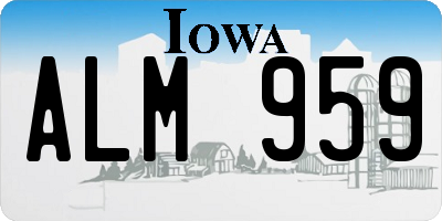 IA license plate ALM959