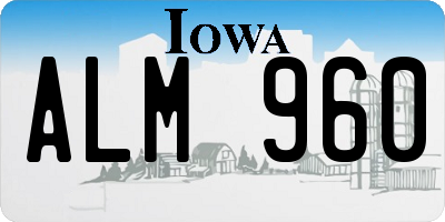 IA license plate ALM960