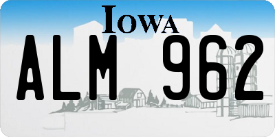 IA license plate ALM962