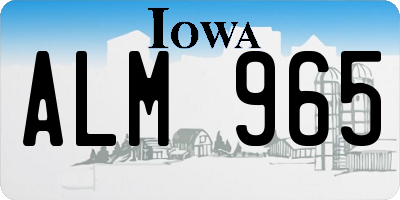 IA license plate ALM965