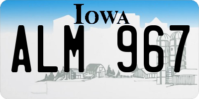 IA license plate ALM967
