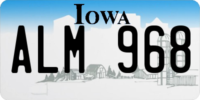 IA license plate ALM968