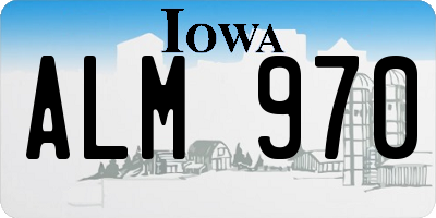 IA license plate ALM970