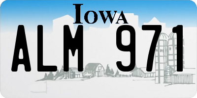 IA license plate ALM971