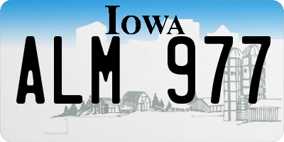 IA license plate ALM977