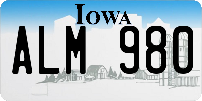 IA license plate ALM980
