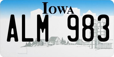 IA license plate ALM983