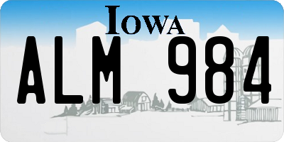 IA license plate ALM984
