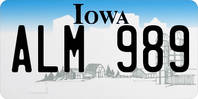 IA license plate ALM989