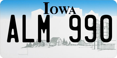 IA license plate ALM990