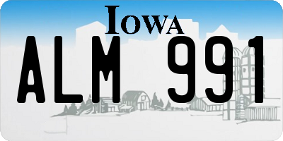 IA license plate ALM991