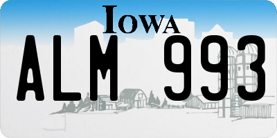 IA license plate ALM993