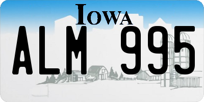 IA license plate ALM995