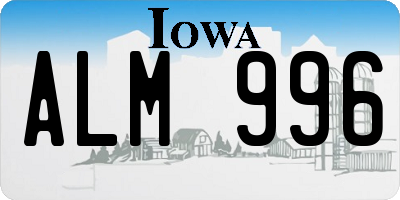 IA license plate ALM996