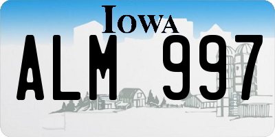 IA license plate ALM997