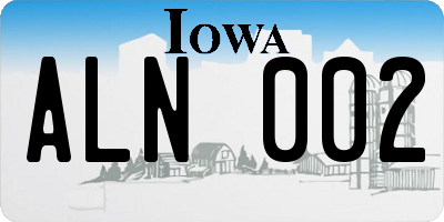 IA license plate ALN002