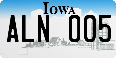 IA license plate ALN005
