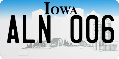 IA license plate ALN006