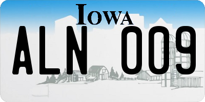 IA license plate ALN009