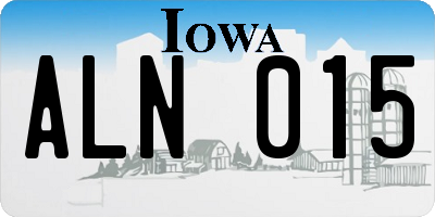 IA license plate ALN015