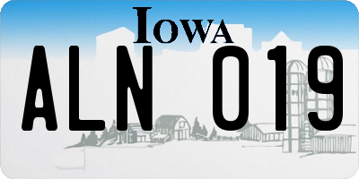 IA license plate ALN019