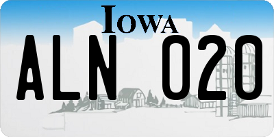 IA license plate ALN020