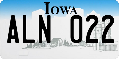 IA license plate ALN022