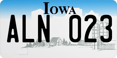 IA license plate ALN023