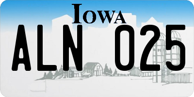 IA license plate ALN025