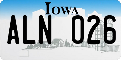 IA license plate ALN026