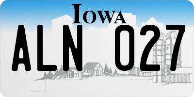 IA license plate ALN027