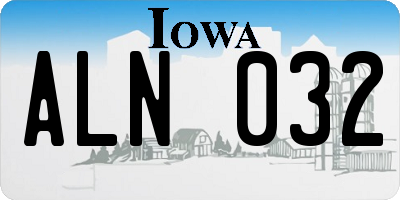 IA license plate ALN032