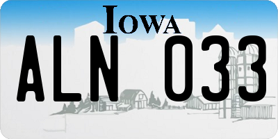 IA license plate ALN033