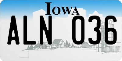 IA license plate ALN036