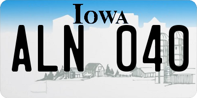 IA license plate ALN040