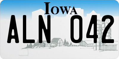 IA license plate ALN042