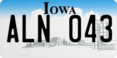 IA license plate ALN043