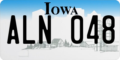 IA license plate ALN048