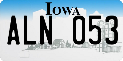 IA license plate ALN053