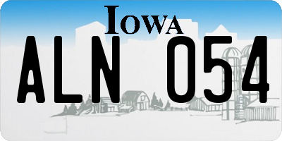 IA license plate ALN054