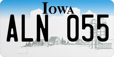 IA license plate ALN055