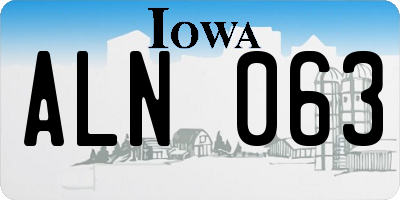 IA license plate ALN063